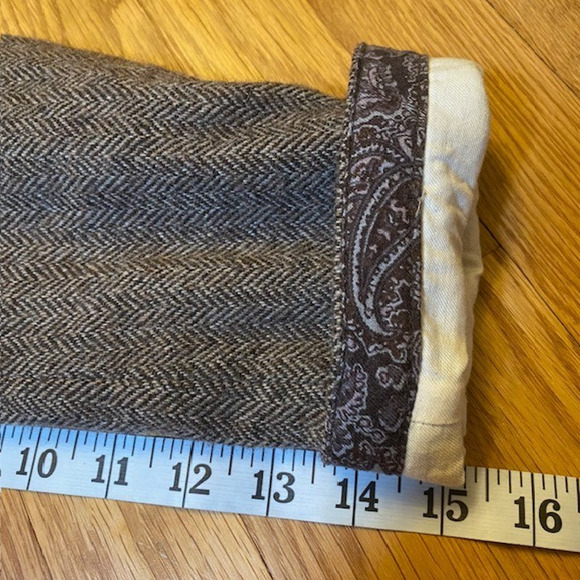 Sunny Sports Mens Large Wool Blend Tweed Blazer 4 Button Herringbone Lined - Picture 14 of 15